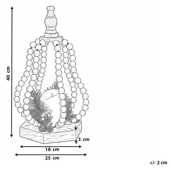 Karácsonyi dekoráció LED PETRUMA 40 cm Világosbarna