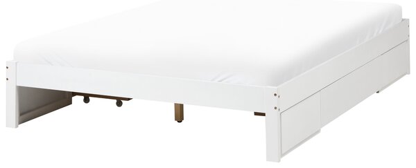 Ágy tárolófiókokkal fejtámla nélkül GIAT Keményfa Fehér 160 x 200 cm