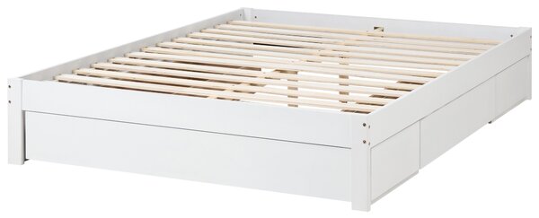 Ágy tárolófiókokkal fejtámla nélkül GIAT Keményfa Fehér 160 x 200 cm