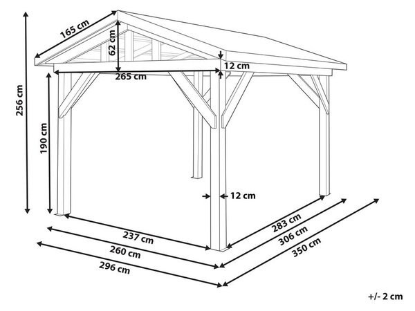Pavilon SECCHIA 296 cm 350 cm Fenyőfa Barna/szürke