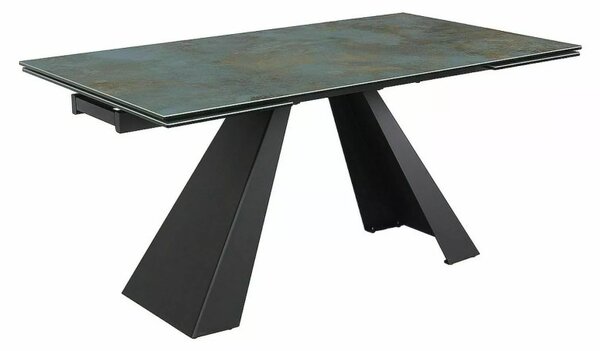 Salvadore Ceramic Kihúzható Étkezőasztal Edzett Üveg Türkiz Ossido Verde