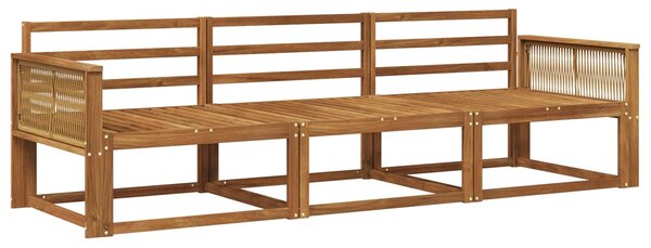 VidaXL Kültéri kanapé szett 3 pcs Természetes Tömör Akácfa