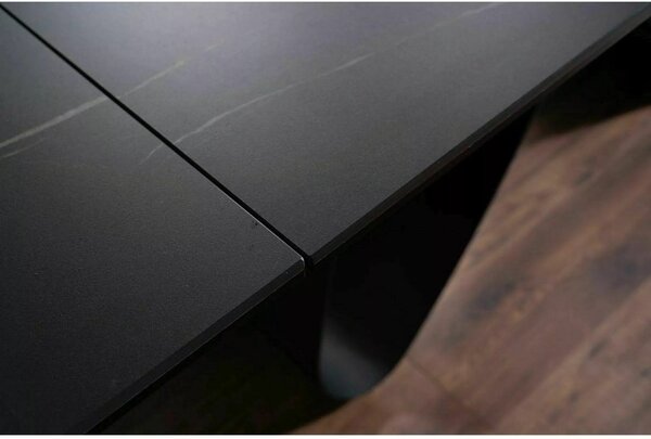Salvadore Ceramic Bővíthető Üveg-Kerámia Étkezőasztal Fekete Sahara Noir