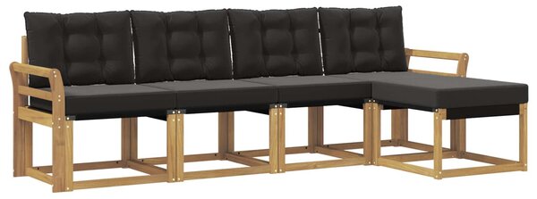 VidaXL Kültéri kanapé szett párnával 5 pcs Fehér és Fekete