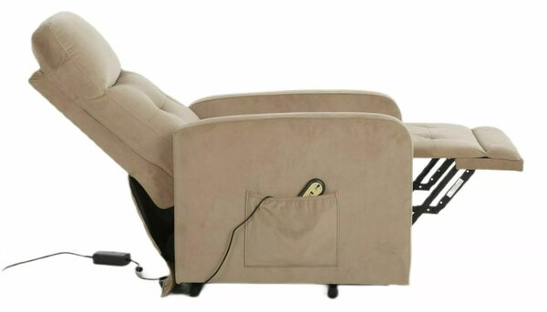 Otus II Elektromos Bársony Relax Fotel Bézs