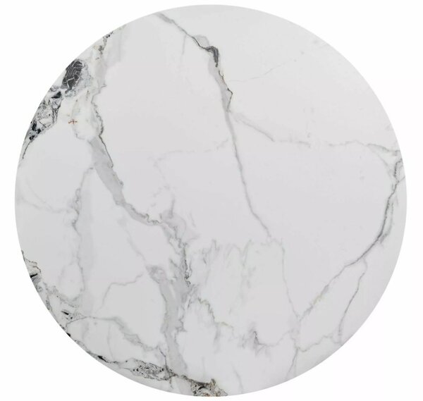 Murano Luxus Kerek Kerámia Étkezőasztal Márvány Fehér Króm Modern