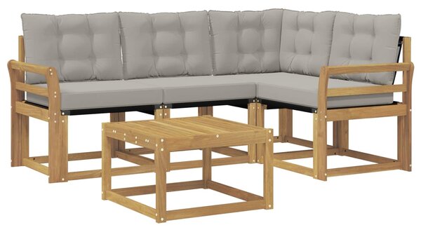 VidaXL Kültéri kanapé szett párnával 5 pcs Fehér és Világosszürke