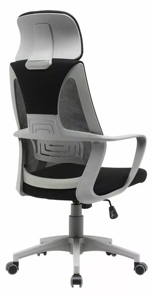 Q-095 Ergonomikus Hálós Forgószék Fejtámlával Fekete OBRQ095CSZ