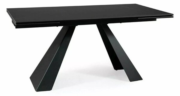 Salvadore Ceramic Bővíthető Üveg-Kerámia Étkezőasztal Fekete Sahara Noir
