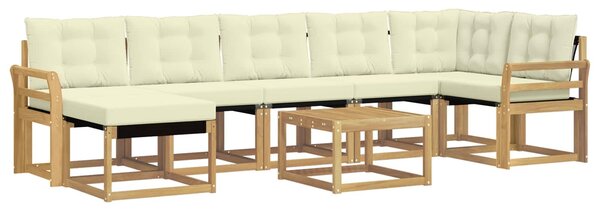 VidaXL Kültéri kanapé szett párnával 8 pcs Fehér és Krém színű