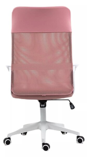 Q-026 Rózsaszín Hálós Ergonomikus Forgószék Fehér Vázzal