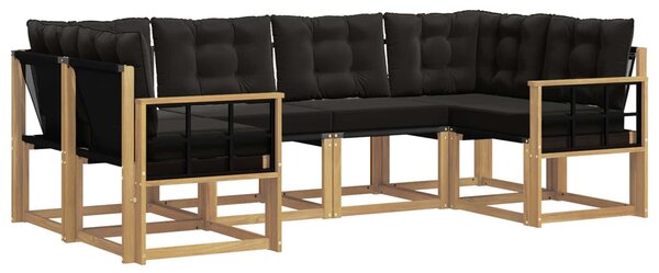 VidaXL Kültéri kanapé szett párnával 6 pcs Fehér és Fekete