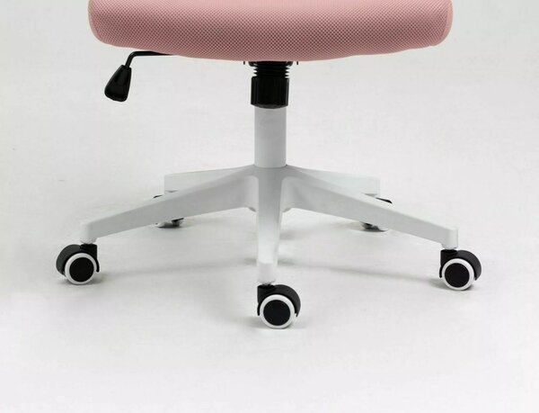 Q-026 Rózsaszín Hálós Ergonomikus Forgószék Fehér Vázzal