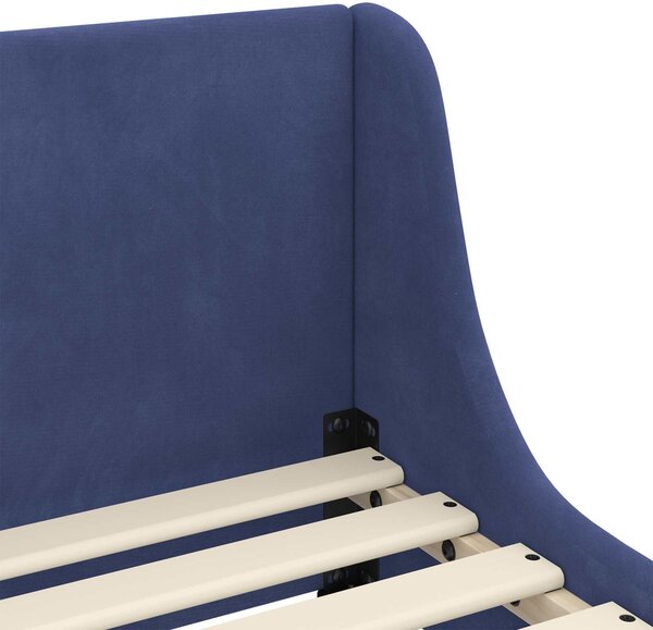 VidaXL Gyerekágy kerettel Rendőrségi kék 90 x 200 cm Bársony