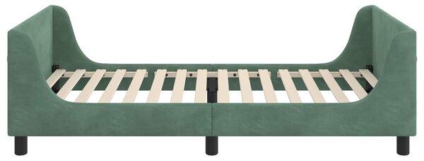 VidaXL Gyerekágy kerettel fejtámlával Tengeri Zöld 80 x 200 cm Bársony