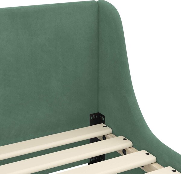 VidaXL Gyerekágy kerettel fejtámlával Tengeri Zöld 80 x 200 cm Bársony