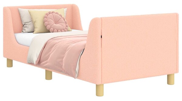 VidaXL Gyerekágy kerettel fejtámlával Rózsaszín 80 x 160 cm Juh Gyapjú
