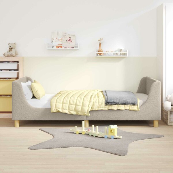 VidaXL Gyerekágy kerettel Világosszürke 90 x 190 cm Juh Gyapjú