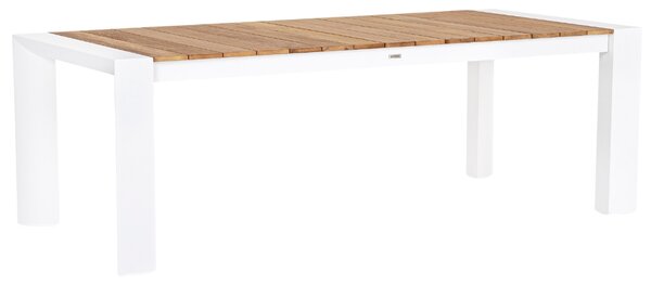 Fehér teak kerti kihúzható asztal Bizzotto Cameron 228/294 x 100 cm