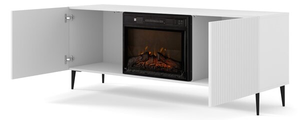 TV szekrény/asztal elektromos kandallóval FPB 2D 170 C Rowanna (fehér)