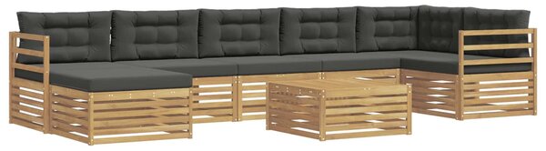 VidaXL Kültéri kanapé szett párnával 8 pcs Fehér és Antracitszürke
