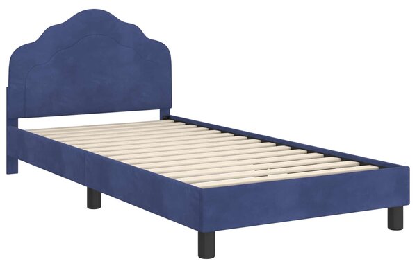 VidaXL Gyerekágy kerettel Rendőrségi kék 80 x 200 cm Bársony