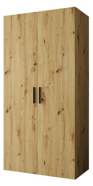 Ruhásszekrény 100 cm Borry 1 (artisan tölgy + fekete)
