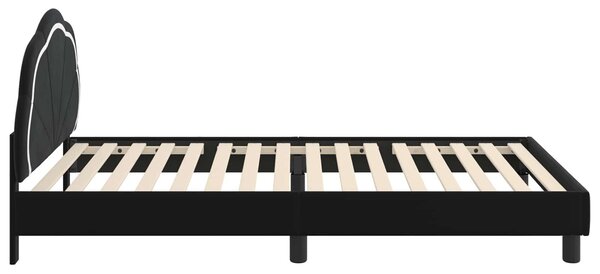 VidaXL Gyerekágy kerettel fejtámlával Fekete 80 x 200 cm Bársony