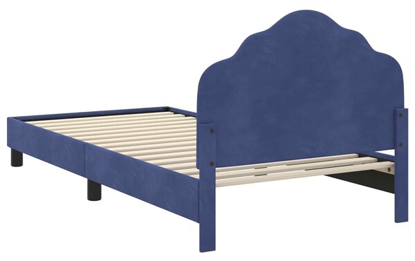 VidaXL Gyerekágy kerettel Rendőrségi kék 80 x 200 cm Bársony