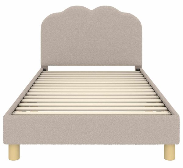 VidaXL Gyerekágy kerettel fejtámlával Világosszürke 90x190 cm Bouclé