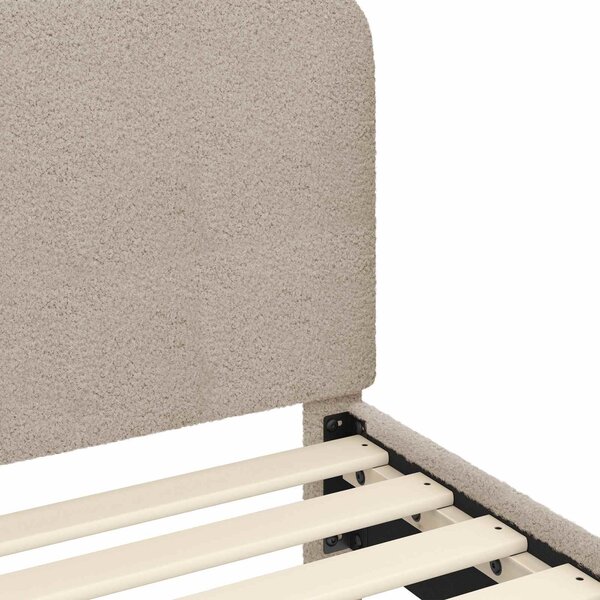 VidaXL Gyerekágy kerettel fejtámlával Világosszürke 90x190 cm Bouclé