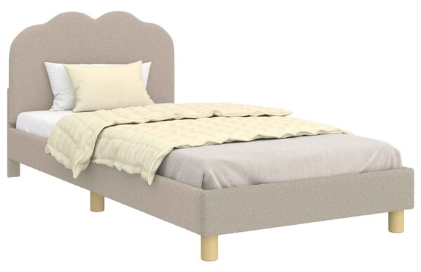VidaXL Gyerekágy kerettel fejtámlával Világosszürke 90x190 cm Bouclé