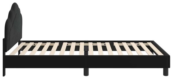 VidaXL Gyerekágy kerettel fejtámlával Fekete 90 x 200 cm Bársony
