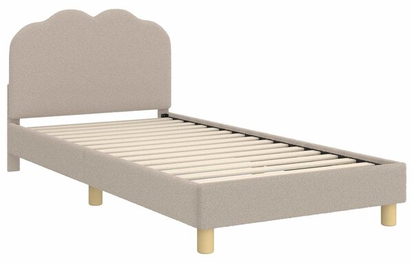 VidaXL Gyerekágy kerettel fejtámlával Világosszürke 90x190 cm Bouclé
