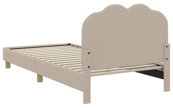 VidaXL Gyerekágy kerettel fejtámlával Világosszürke 90x190 cm Bouclé