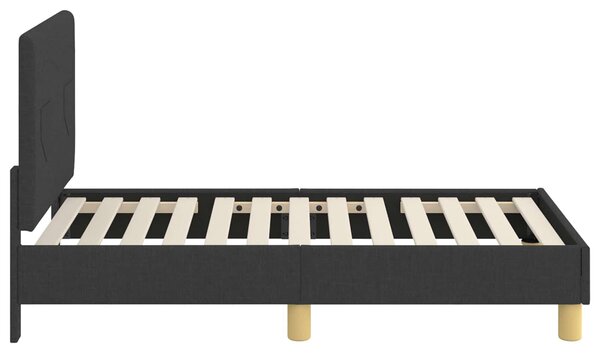 VidaXL Gyerekágy keret fejtámlával Fekete 70 x 140 cm szövet