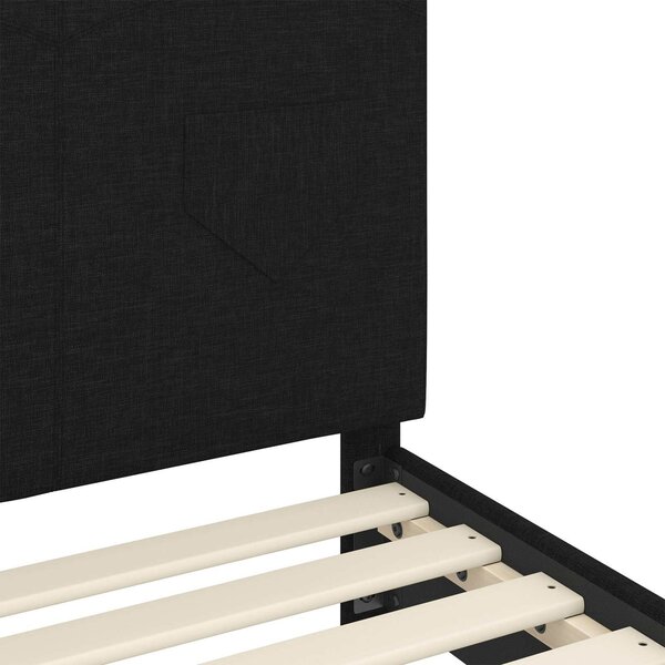 VidaXL Gyerekágy keret fejtámlával Fekete 70 x 140 cm szövet
