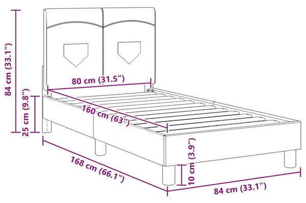 VidaXL Gyerekágy kerettel fejtámlával Sötétszürke 80 x 160 cm szövet