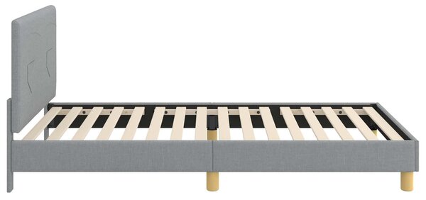 VidaXL Gyerekágy kerettel fejtámlával Világosszürke 90 x 190 cm szövet