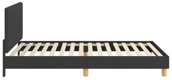 VidaXL Gyerekágy kerettel fejtámlával Fekete 90 x 200 cm szövet
