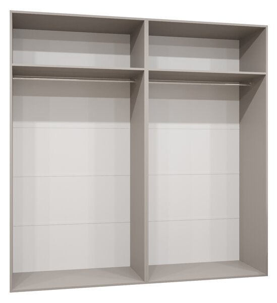 Ruhásszekrény 200 cm Mirabella 2 (kasmír + fekete)