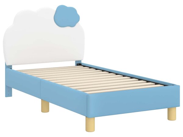 VidaXL Gyerekágy keret fejtámlával fejtámlával Kék 70 x 140 cm PU