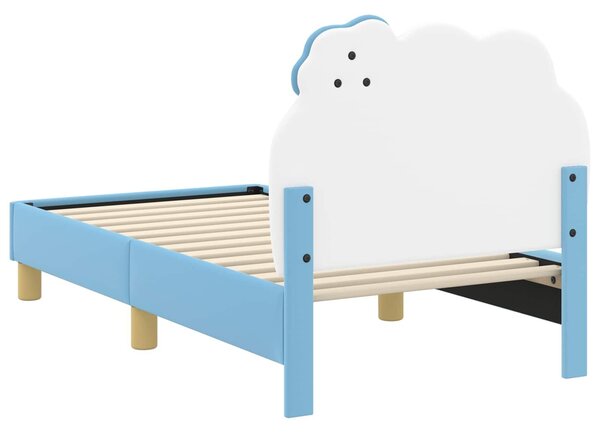 VidaXL Gyerekágy keret fejtámlával fejtámlával Kék 70 x 140 cm PU