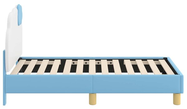 VidaXL Gyerekágy keret fejtámlával fejtámlával Kék 70 x 140 cm PU