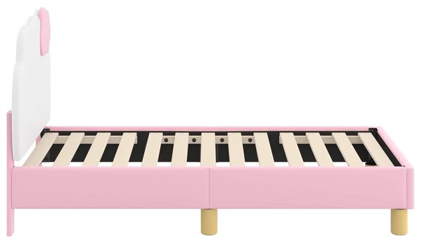VidaXL Gyerekágy keret fejtámlával Rózsaszín 70 x 140 cm PU