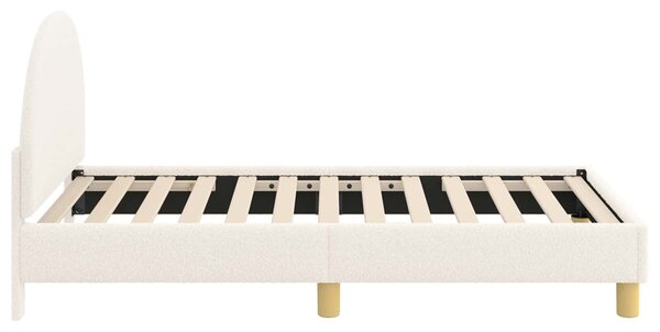 VidaXL Gyerekágy kerettel fejtámlával Krémszínű 80 x 160 cm Bouclé