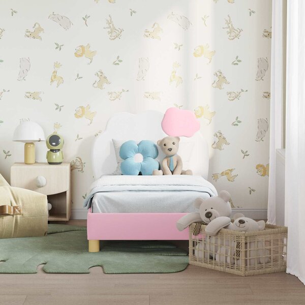 VidaXL Gyerekágy keret fejtámlával Rózsaszín 70 x 140 cm PU