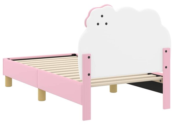 VidaXL Gyerekágy keret fejtámlával Rózsaszín 70 x 140 cm PU