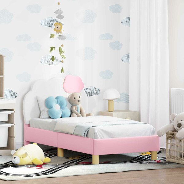 VidaXL Gyerekágy keret fejtámlával Rózsaszín 70 x 140 cm PU