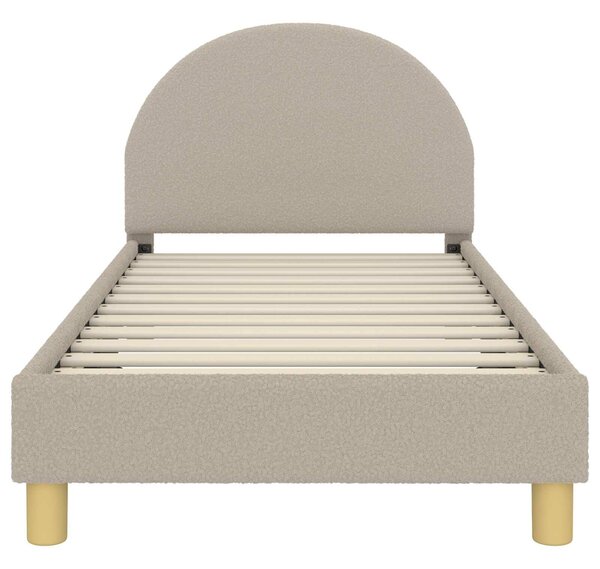 VidaXL Gyerekágy kerettel fejtámlával Világosszürke 80 x 160 cm Bouclé